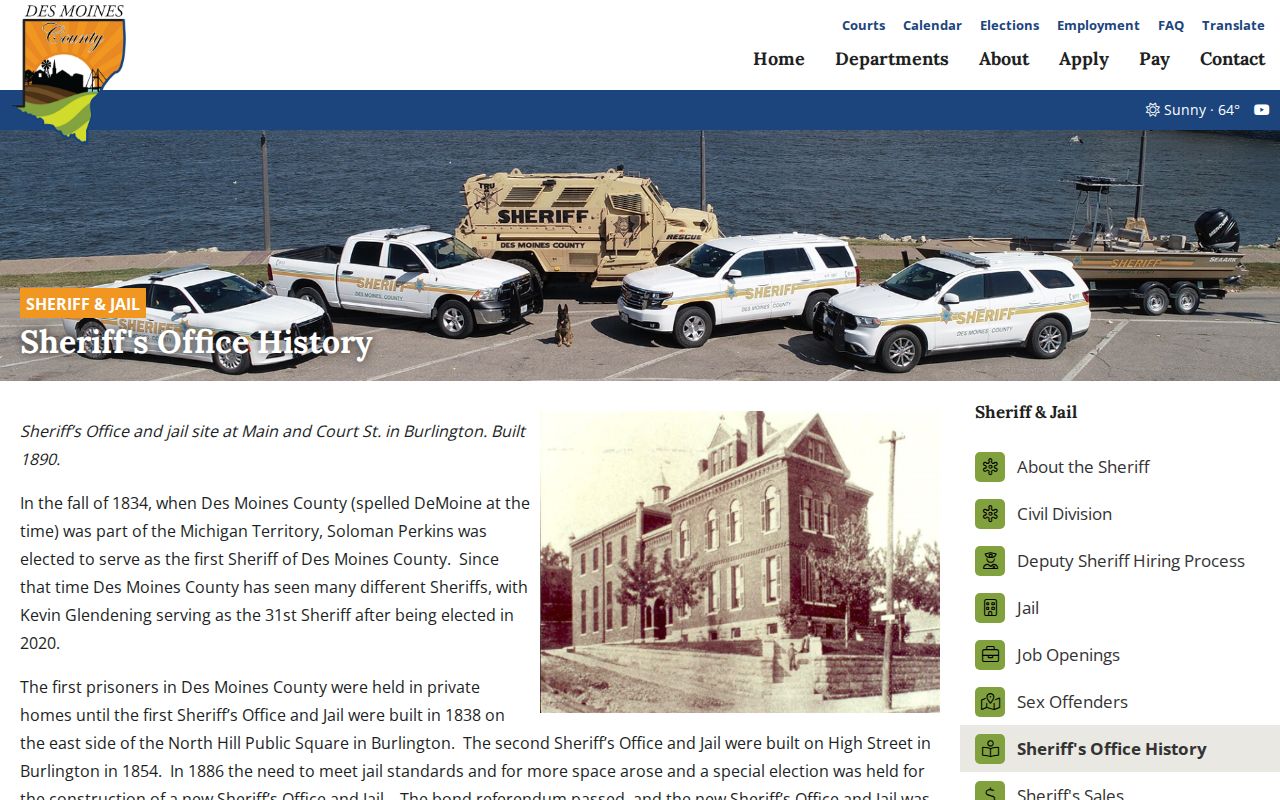 Des Moines County arrest and jail records history