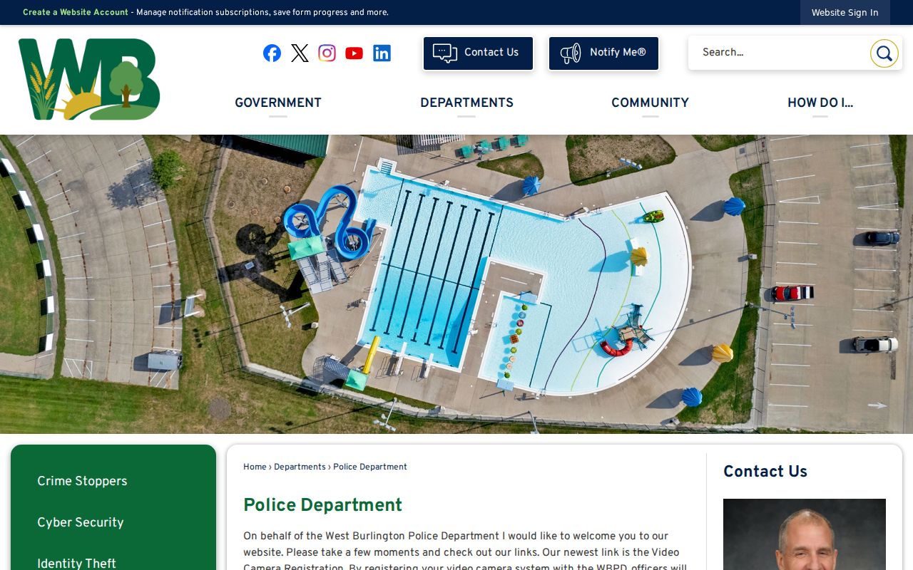 Official West Burlington Police Department records and contact page