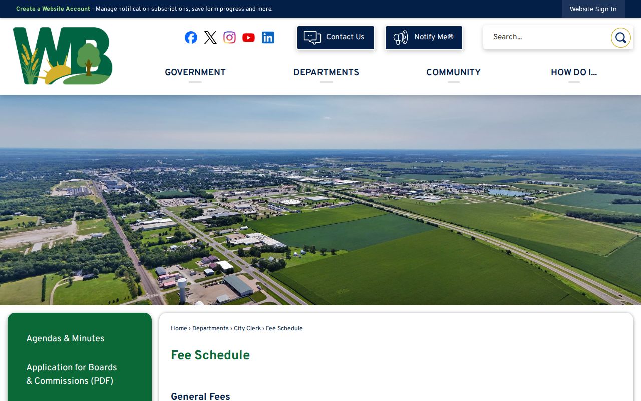 Official West Burlington police report fee schedule